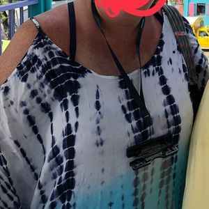 Plus size swim cover up with tassels